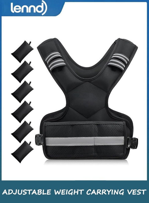 LENND Weighted Vest for Men and Women 1.8KG-5KG Adjustable Vest with 6 Iron Blocks and Weights for Home Workout, Adjustable Weight Vest Sports Set for Cardio and Strength Training