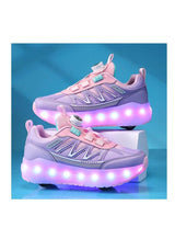 Axpeih Roller Skates Shoes 4 Wheels for Kids, New Upgraded Roller Shoes with 16 Flashing Modes, LED Light Up Flashing Sneakers for Boys and Girls, Beginner-Friendly, More Balanced 2