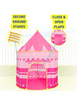 High-Quality, Portable And Foldable Castle Tent House For Toddlers, Pink 105x105x135cm 1