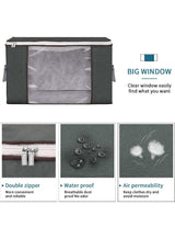 SKY-TOUCH 3 Pieces Large Capacity Sized Bags, Clothes Storage Bag Organizers, Foldable, Durable and Space Saver with See-Through Window and Carry Handles 4