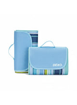 DEXO Waterproof Foldable Outdoor Picnic Mat – Large 145x180cm, Blue Stripes – Sandproof, Tear-Resistant, Beach Blanket, Portable Camping Mat for 4-6 People, Family, Travel, Festivals, Home Use 2