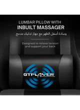 GTPLAYER #1USA Ergonomic Gaming Chair with USB Massage Cushion, Footrest & Armrests – PU Leather Computer Video Game Desk Chair with Adjustable Lumbar Support & Headrest for Gaming & Office (Black) Black 2