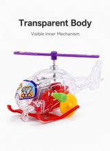 CHU DAI 2 Pack Wind-Up Helicopter Toys, No Batteries Needed, Spinning Propeller & Forward Rolling Action, Fun Mini Toy for Kids and Small Gifts 3