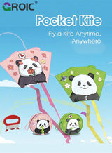 GROIC Easy to Fly Kites for Kids – Cartoon Panda Shape Pocket Flying Kites for Grass, Stable Structure Design, Mini Beach Kites for Beginners, Outdoor Games 4