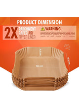 MMG 100 Pcs Air Fryer Disposable Paper Liner, Air Fryer Liners Square, Baking Paper for Air Fryer Water-proof, Parchment Paper for Baking Roasting Microwave, 16 CM (6.3 inch) 2