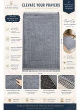 Fabienne Anti-Slip Velvet Thick Prayer Mat Grey 80x120cm 2