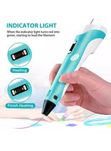 Sportify The Brand 3D Printing Pen Multicolour with LCD Display – Compatible with 1.75mm PLA/ABS Filament – USB Powered Drawing Pen for Kids & Adults – Safe, Creative Art Tool – Best Gift for Kids, DIY & Crafts 2